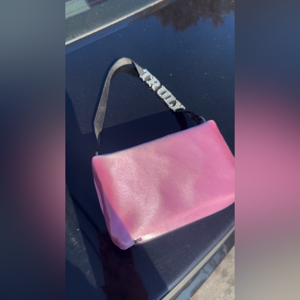 TRULY Pink Shoulder Bag with Black Strap